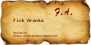Fick Aranka névjegykártya